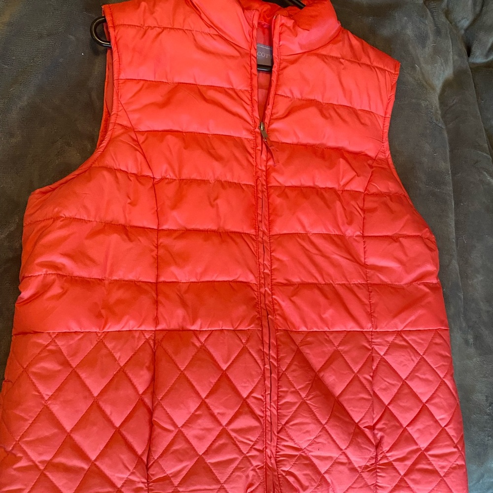Coral puffer vest!